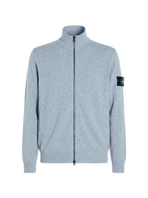Stone Island Logo Patch Zipped Sweatshirt Stone Island | L2S15 5100012 S01C4V0049 ASH GREY